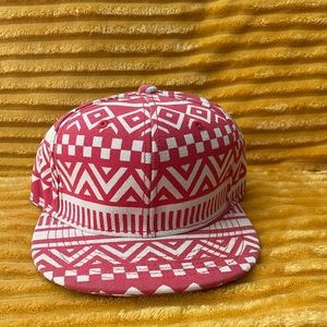 NEFF geometric red and beige snap back cap